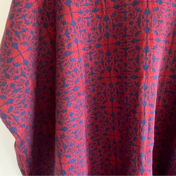 World Market Women's Kimono Cardigan Sweater Burgundy/Blue Abstract Pattern O/S - Picture 2 of 15